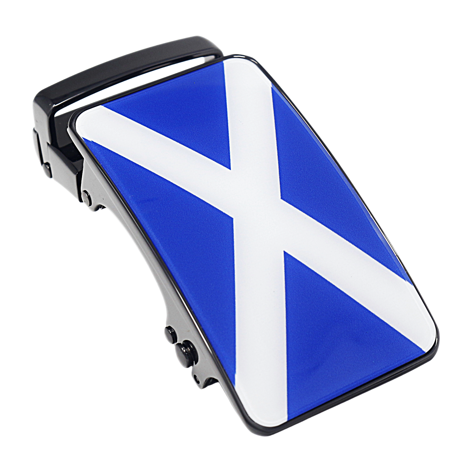 Mens Automatic Sliding Scottish Flag Belt Buckle for 35mm Wide Ratchet Belts A18