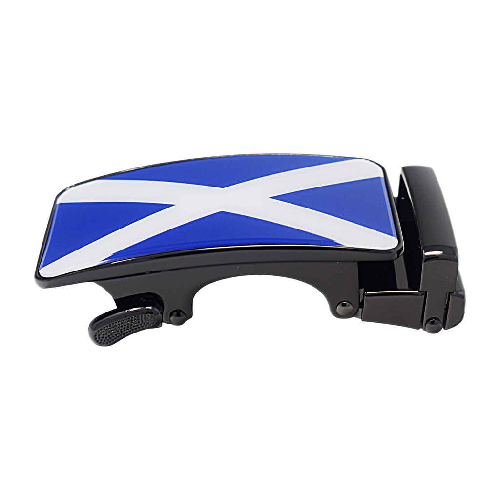 Mens Automatic Sliding Scottish Flag Belt Buckle for 35mm Wide Ratchet Belts A18