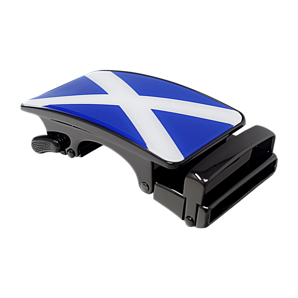 Mens Automatic Sliding Scottish Flag Belt Buckle for 35mm Wide Ratchet Belts A18
