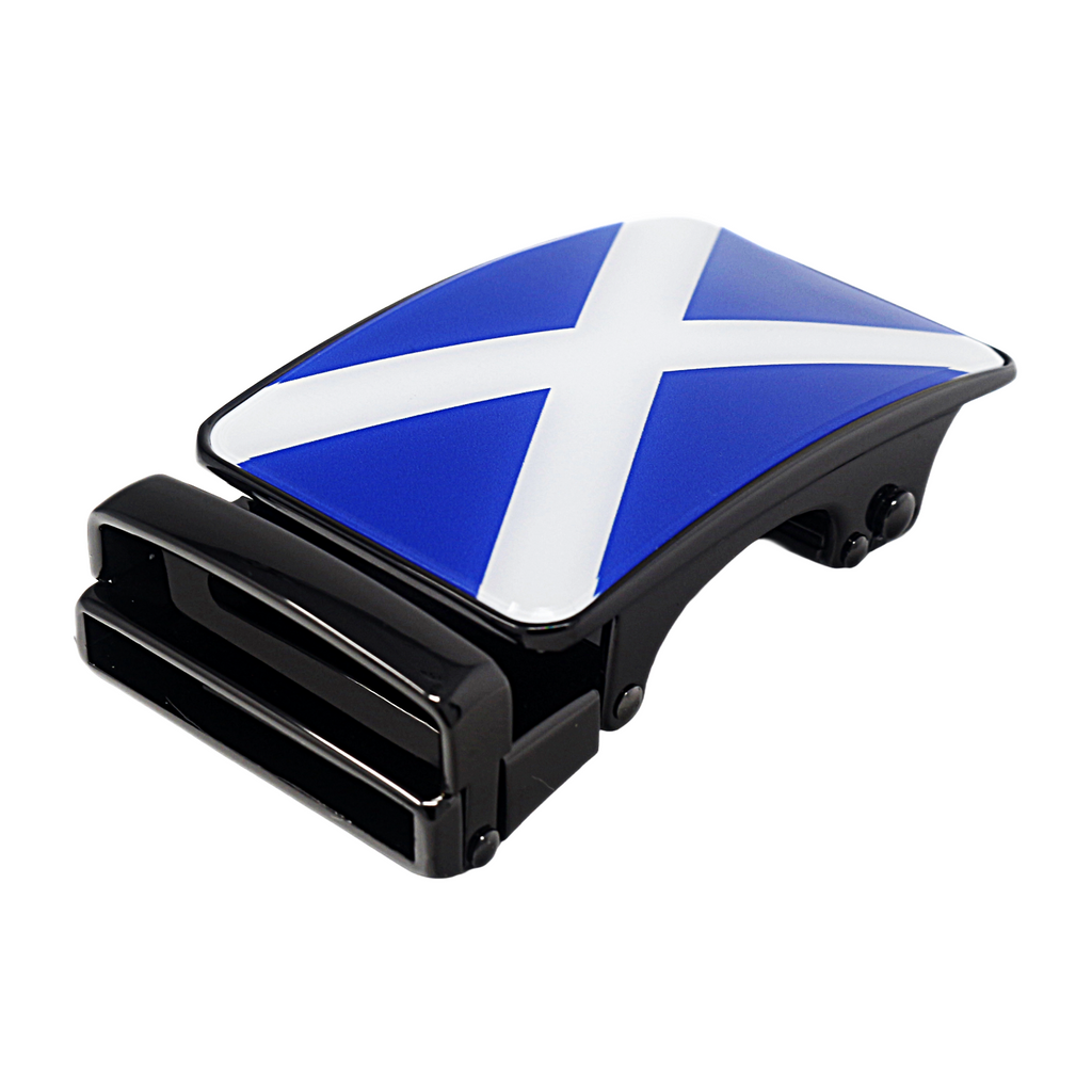 Mens Automatic Sliding Scottish Flag Belt Buckle for 35mm Wide Ratchet Belts A18
