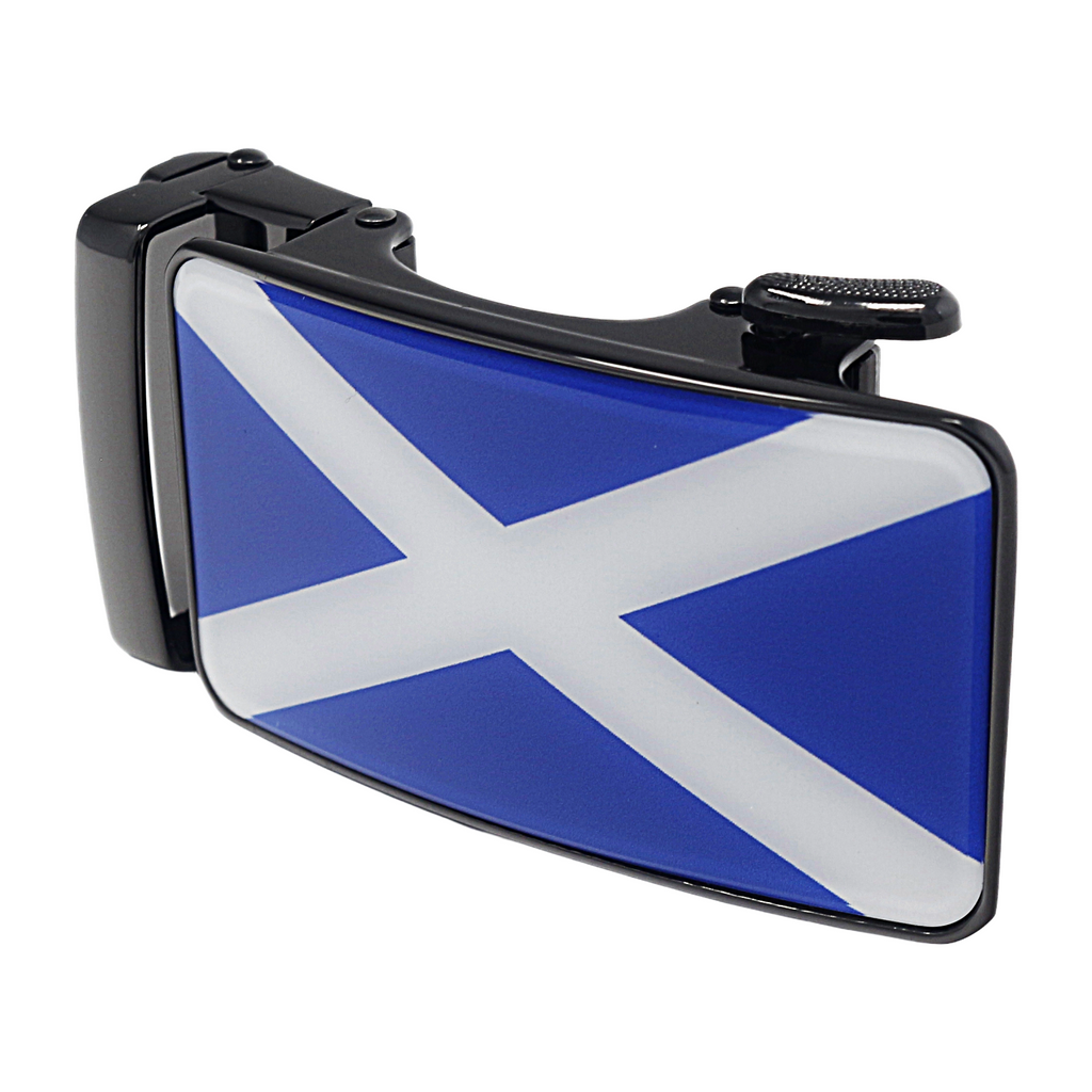 Mens Automatic Sliding Scottish Flag Belt Buckle for 35mm Wide Ratchet Belts A18