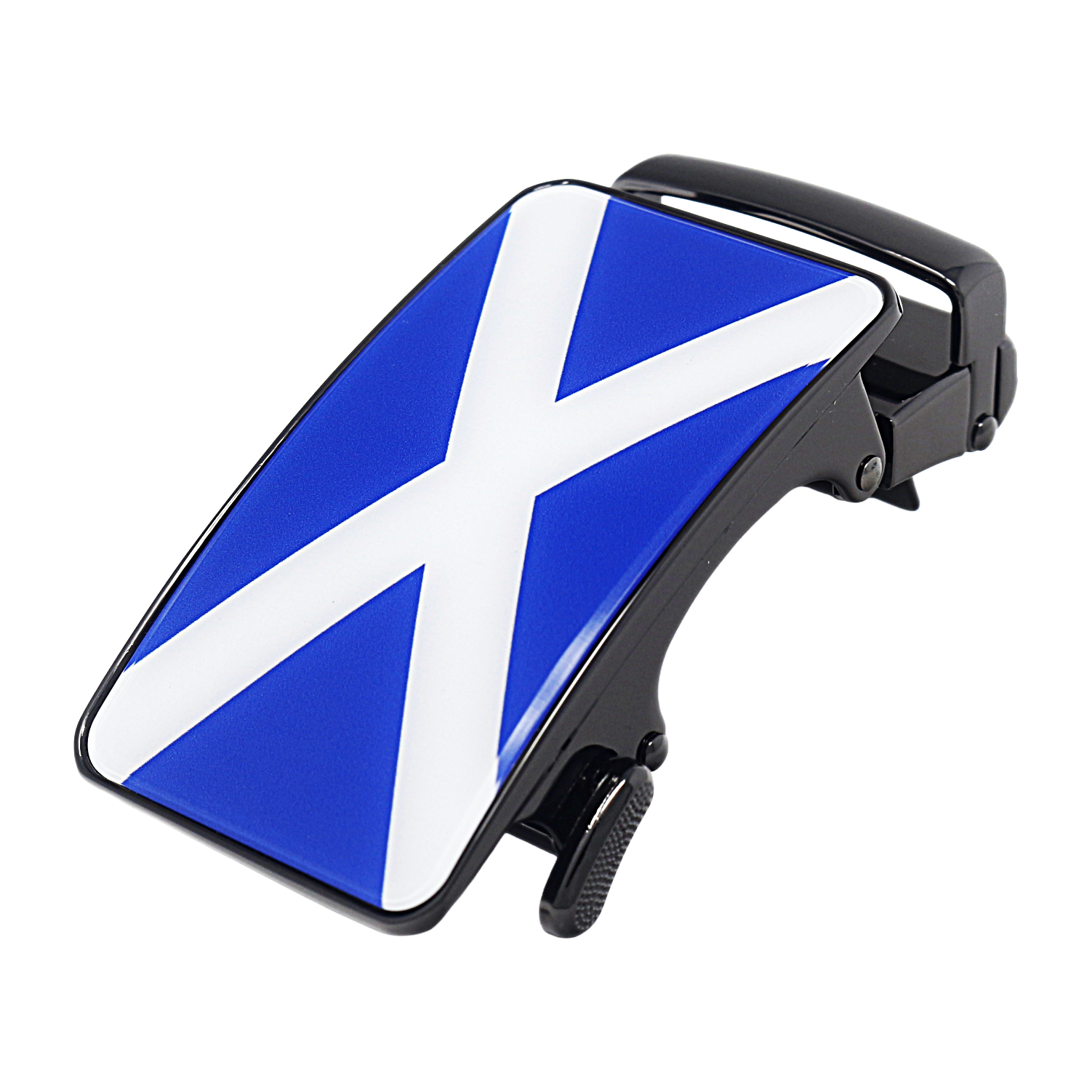 Mens Automatic Sliding Scottish Flag Belt Buckle for 35mm Wide Ratchet Belts A18
