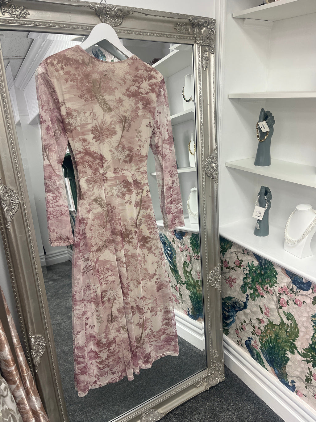 Long Sleeve Cross Over Dress Pink | One Size 8–14