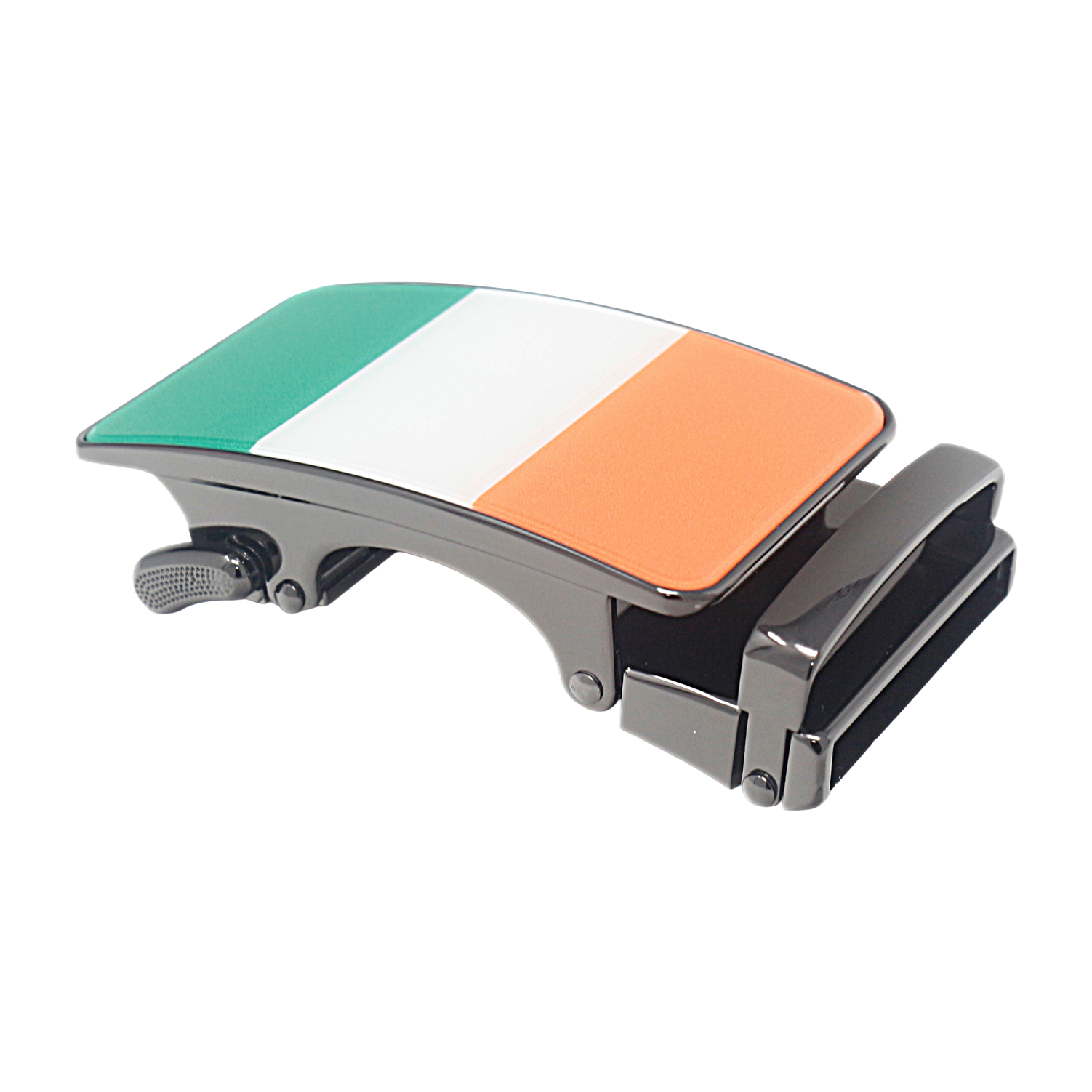 Mens Automatic Sliding Irish Flag Belt Buckle for 35mm Wide Ratchet Belts A26