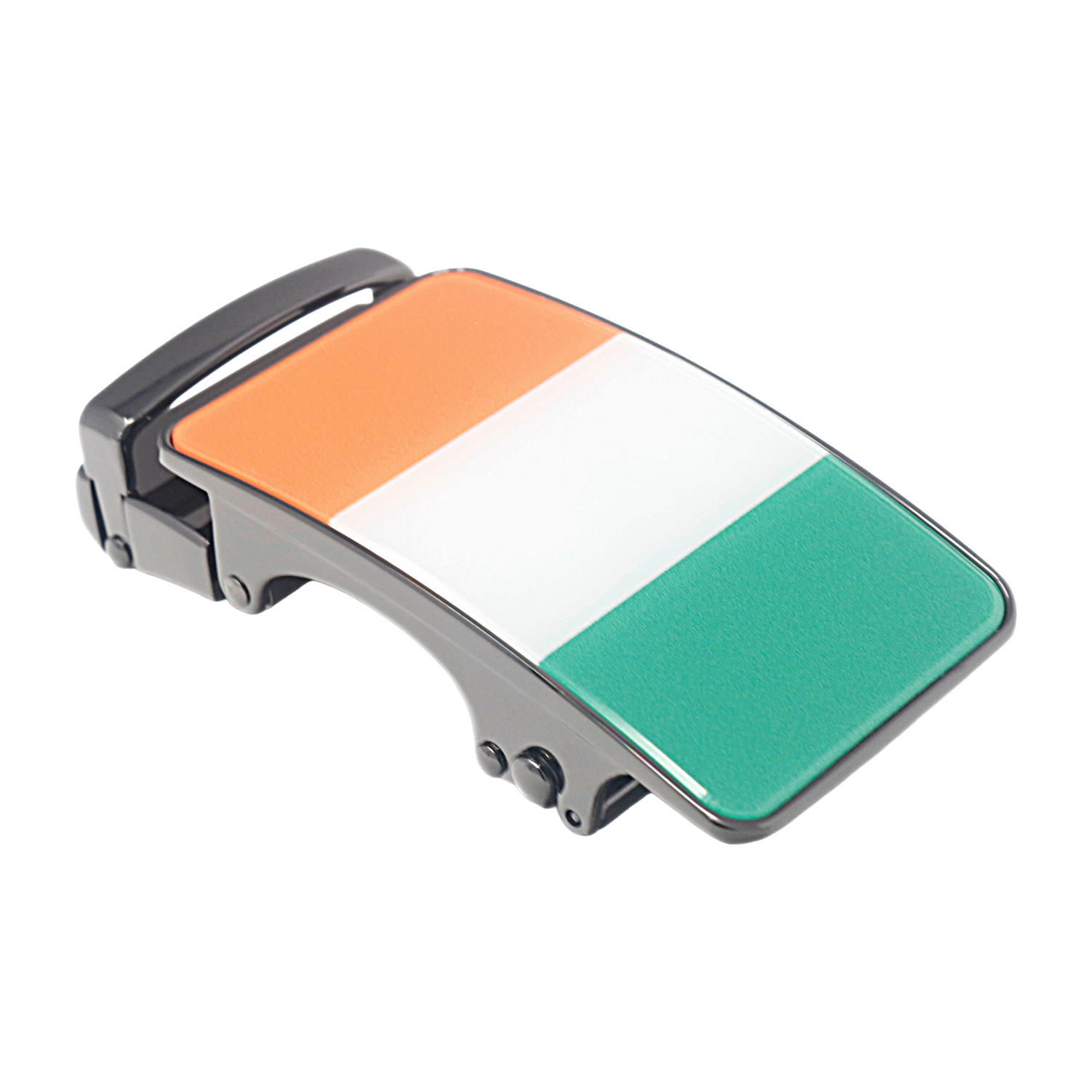 Mens Automatic Sliding Irish Flag Belt Buckle for 35mm Wide Ratchet Belts A26