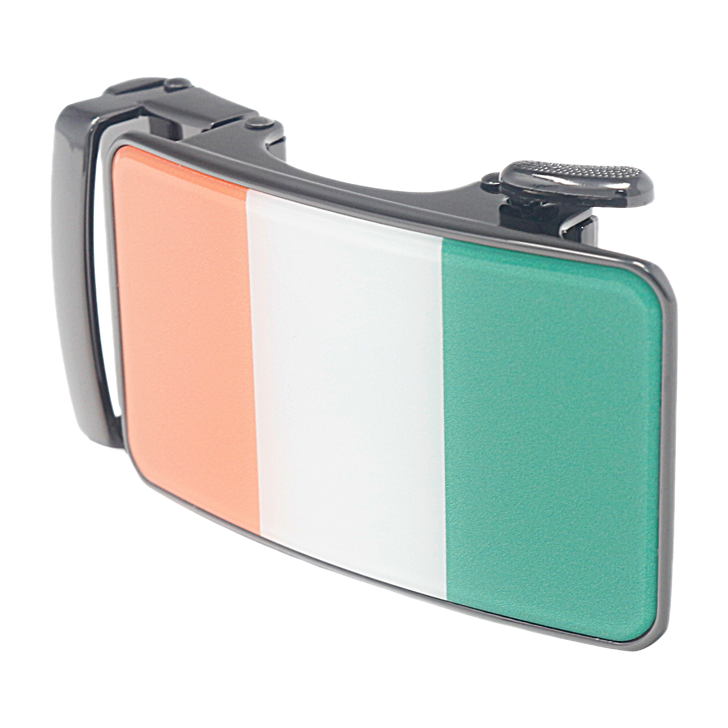Mens Automatic Sliding Irish Flag Belt Buckle for 35mm Wide Ratchet Belts A26