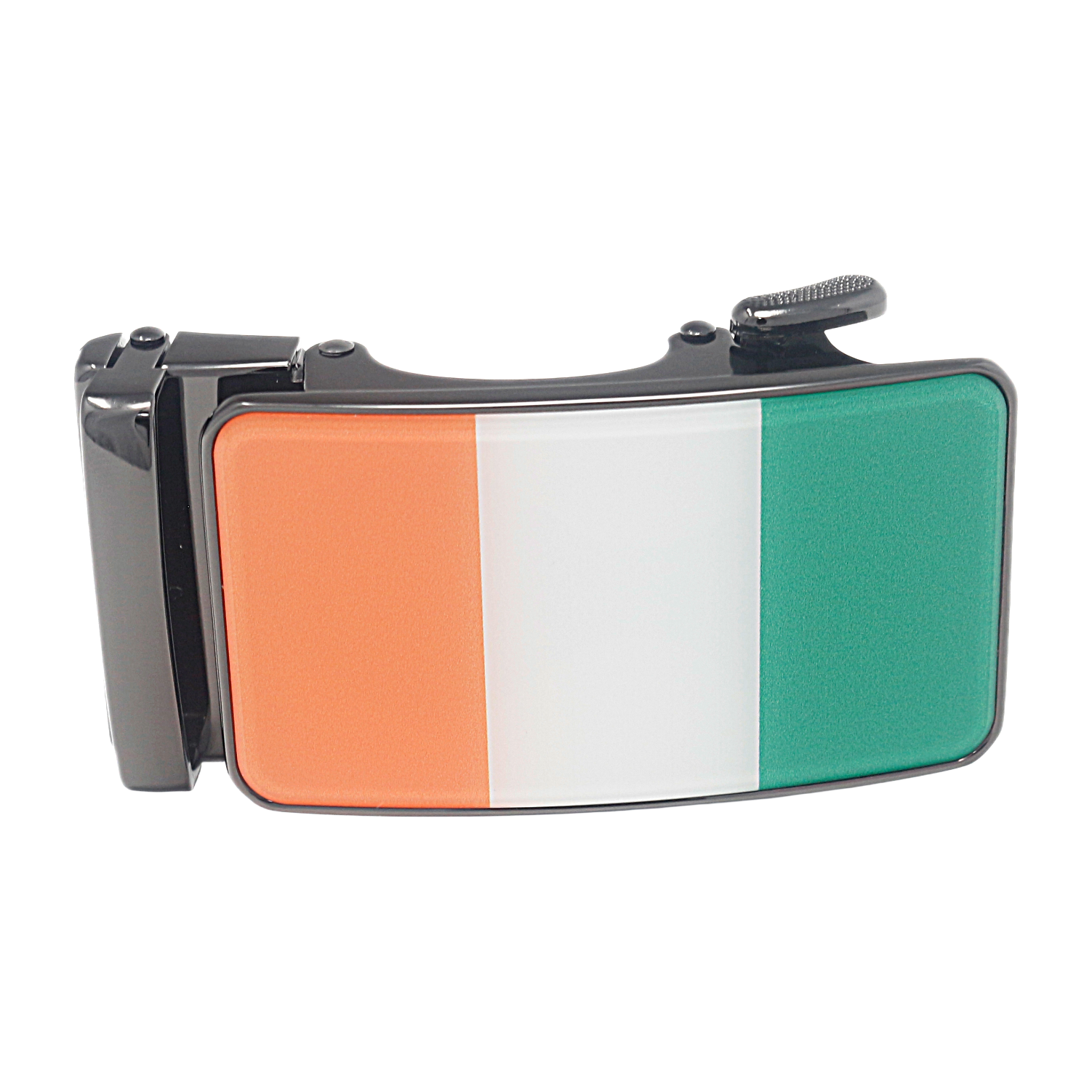 Mens Automatic Sliding Irish Flag Belt Buckle for 35mm Wide Ratchet Belts A26