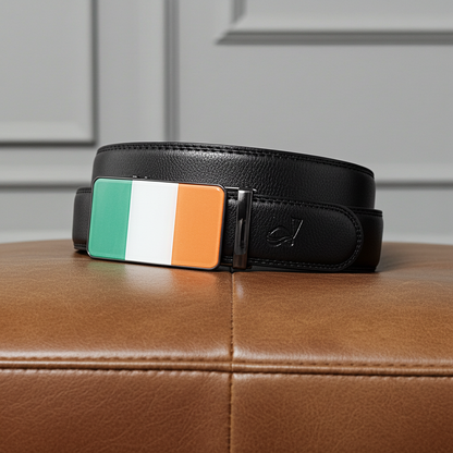 QHA Unisex Irish Tricolour Flag Ratchet Belt 35mm  Q72