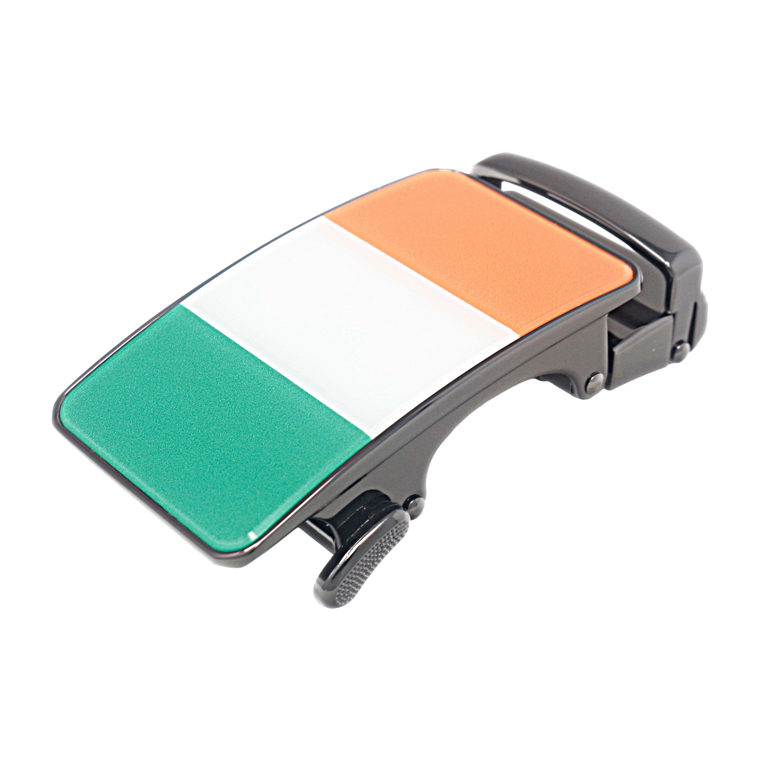 Mens Automatic Sliding Irish Flag Belt Buckle for 35mm Wide Ratchet Belts A26