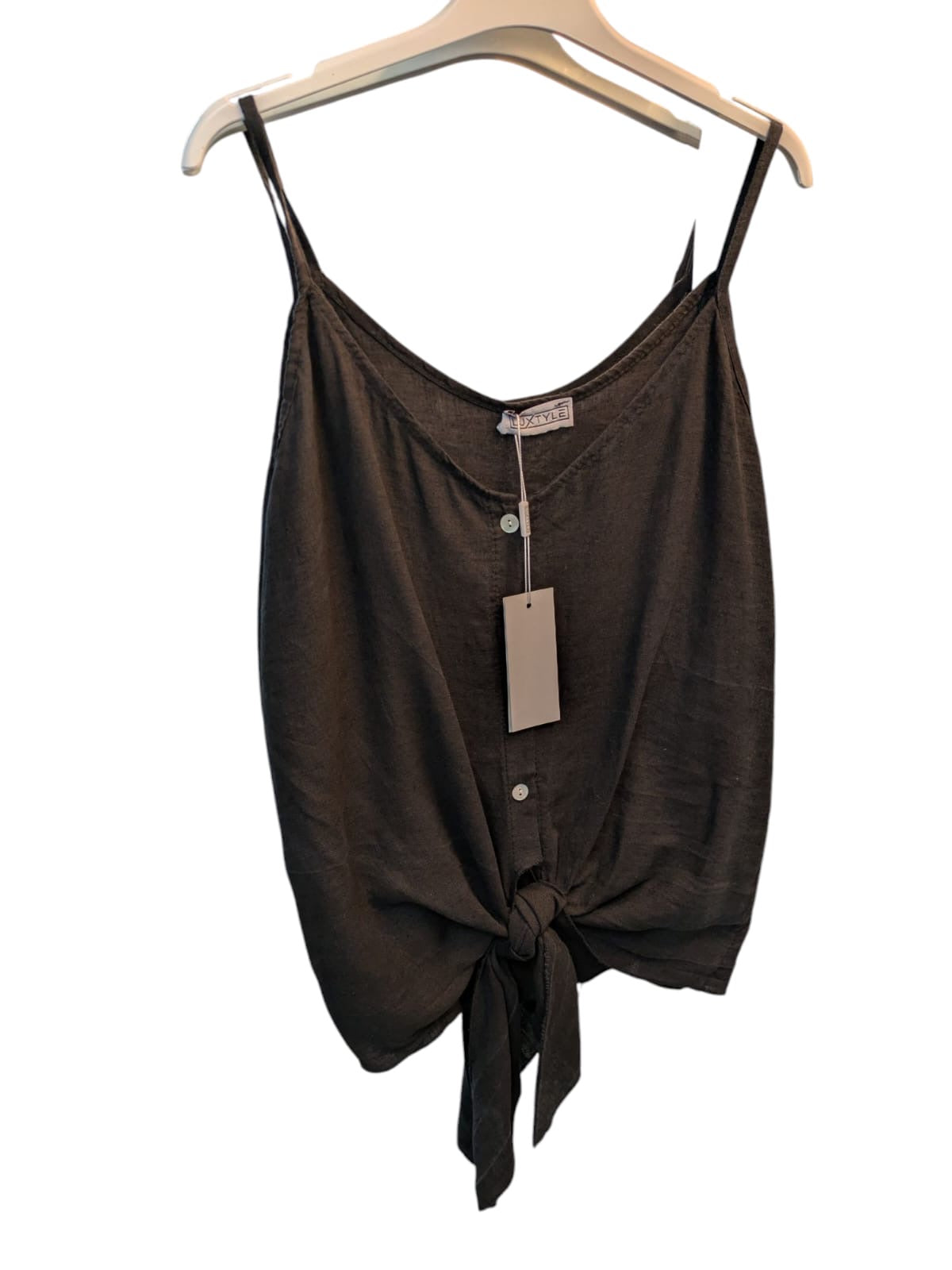 Luxtyle Strappy Tie Front Vest Top | Summer Cami | Sizes Up to 14 | 10 Colours