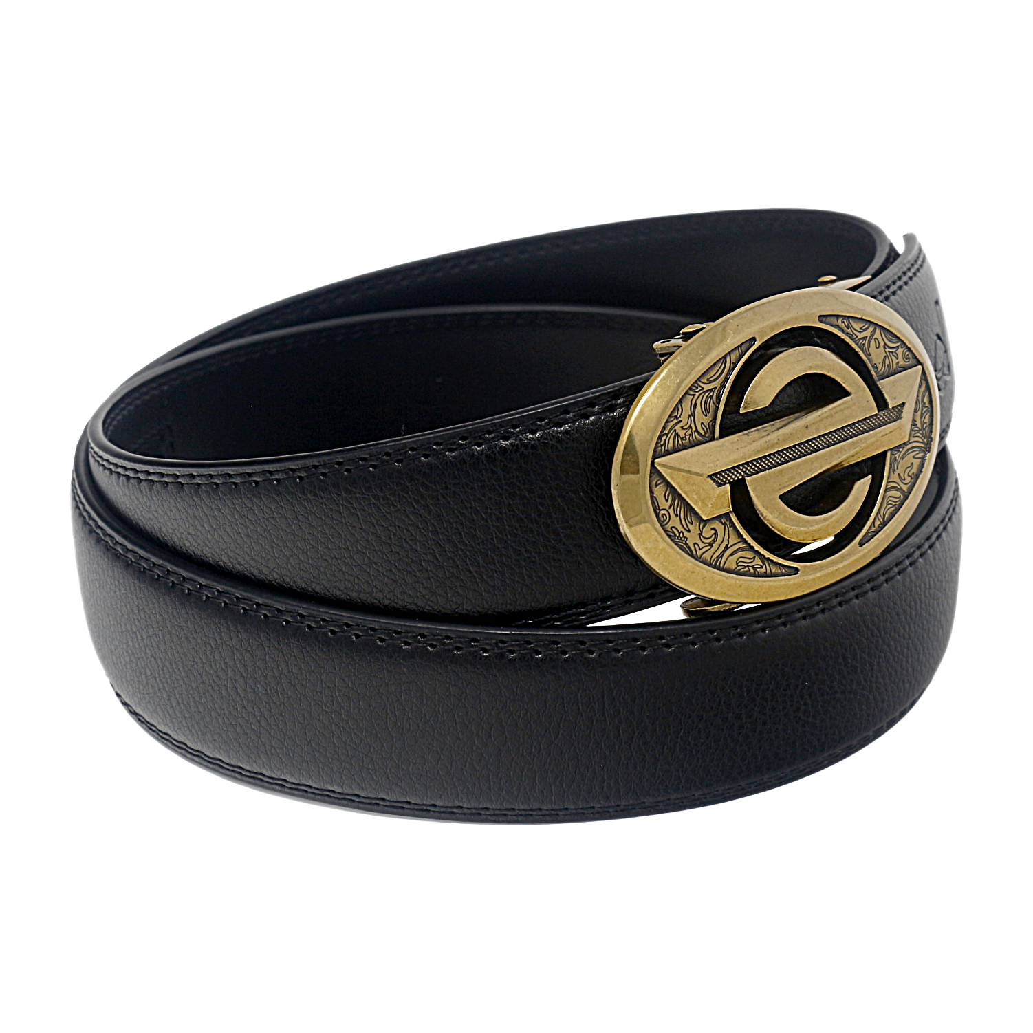 Mens Ratchet Leather Belt | Automatic Sliding Buckle | Durable & Adjustable Q28