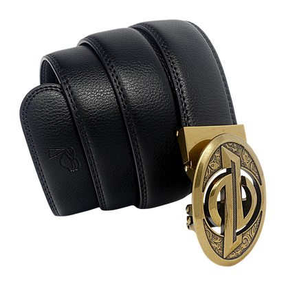 QHA Mens Genuine Leather Ratchet Belt | Automatic Buckle 35mm Q28