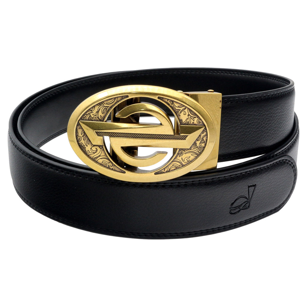 Mens Ratchet Leather Belt | Automatic Sliding Buckle | Durable & Adjustable Q28