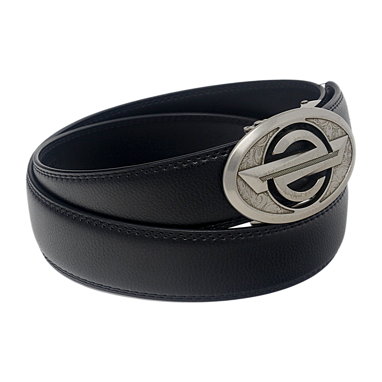 Mens Ratchet Leather Belt | Automatic Sliding Buckle | Durable & Adjustable Q28