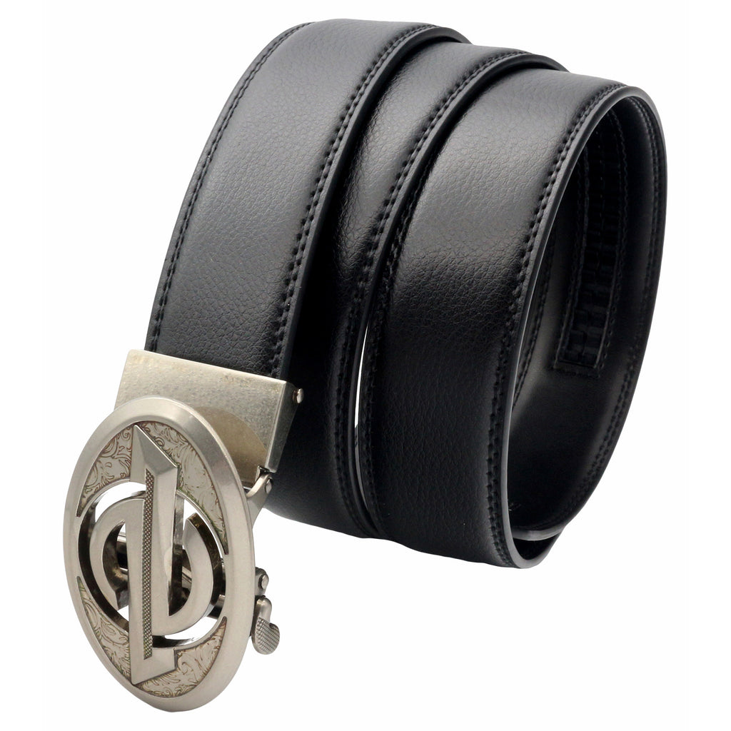 Mens Ratchet Leather Belt | Automatic Sliding Buckle | Durable & Adjustable Q28