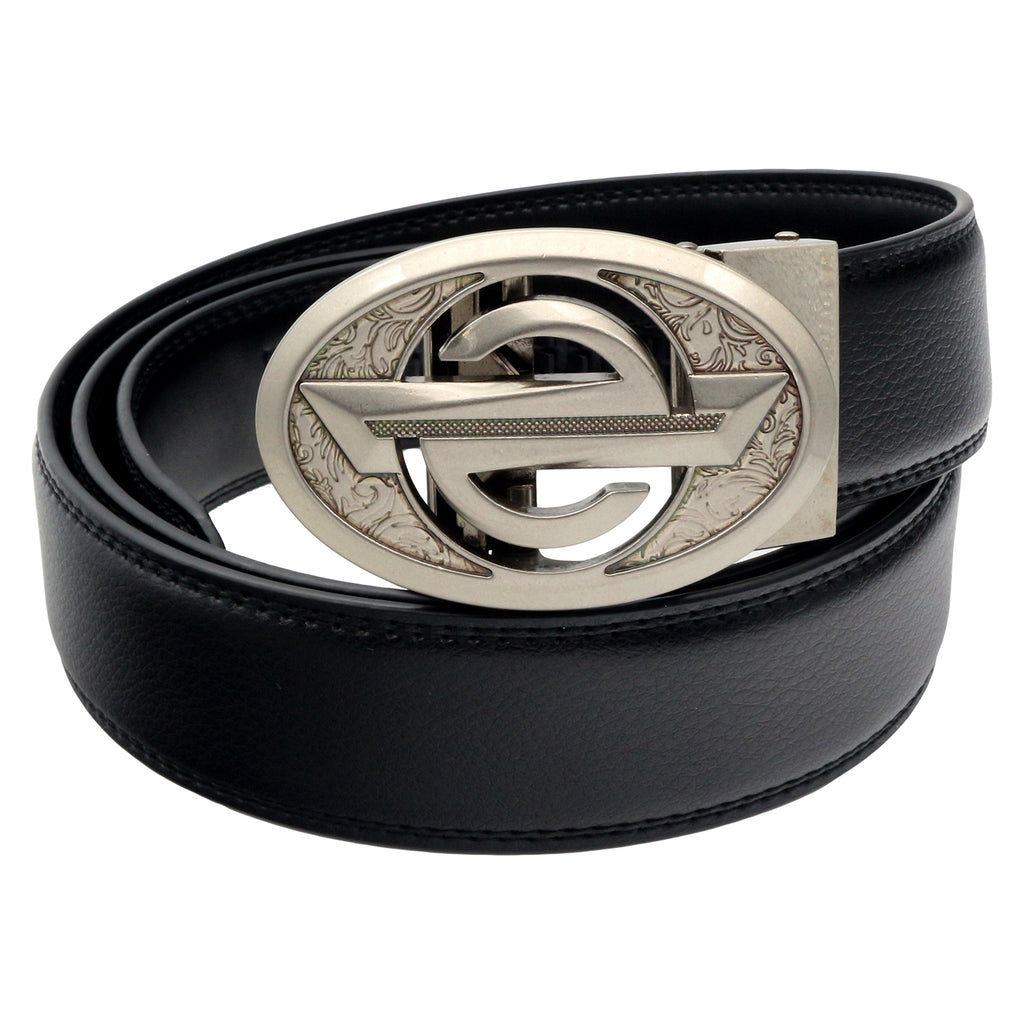 Mens Ratchet Leather Belt | Automatic Sliding Buckle | Durable & Adjustable Q28