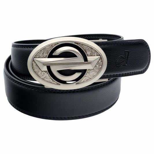 QHA Mens Ratchet Leather Belt Automatic Buckle 35mm Wide Q28