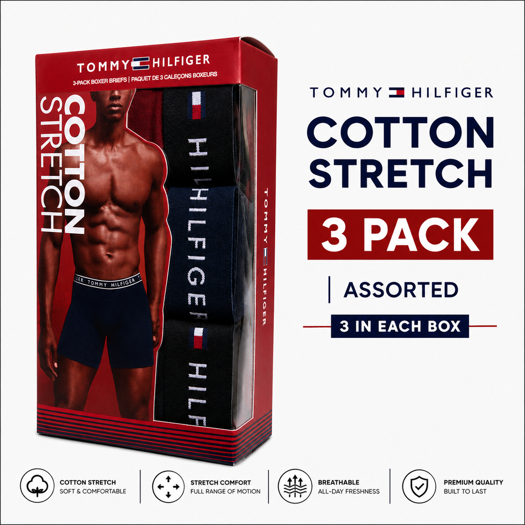 Tommy Hilfiger Mens Cotton Stretch Boxer Briefs Trunks Underwear S-XL 3-12 Pack - QHA UK
