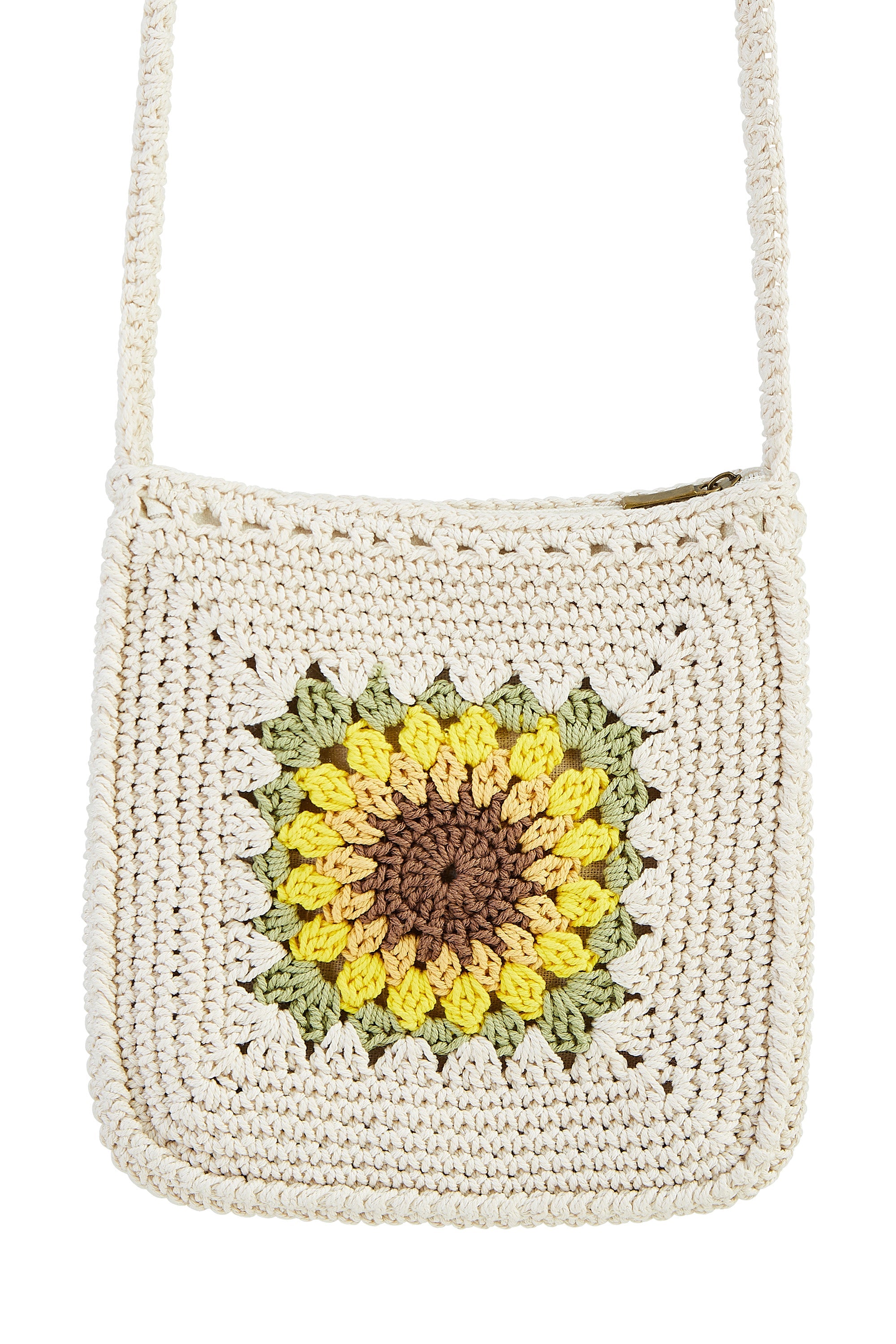 Yumi Handmade White Sunflower Crochet Bag
