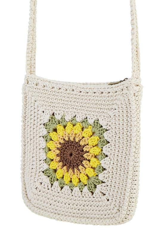 Yumi Handmade White Sunflower Crochet Bag - QHA UK