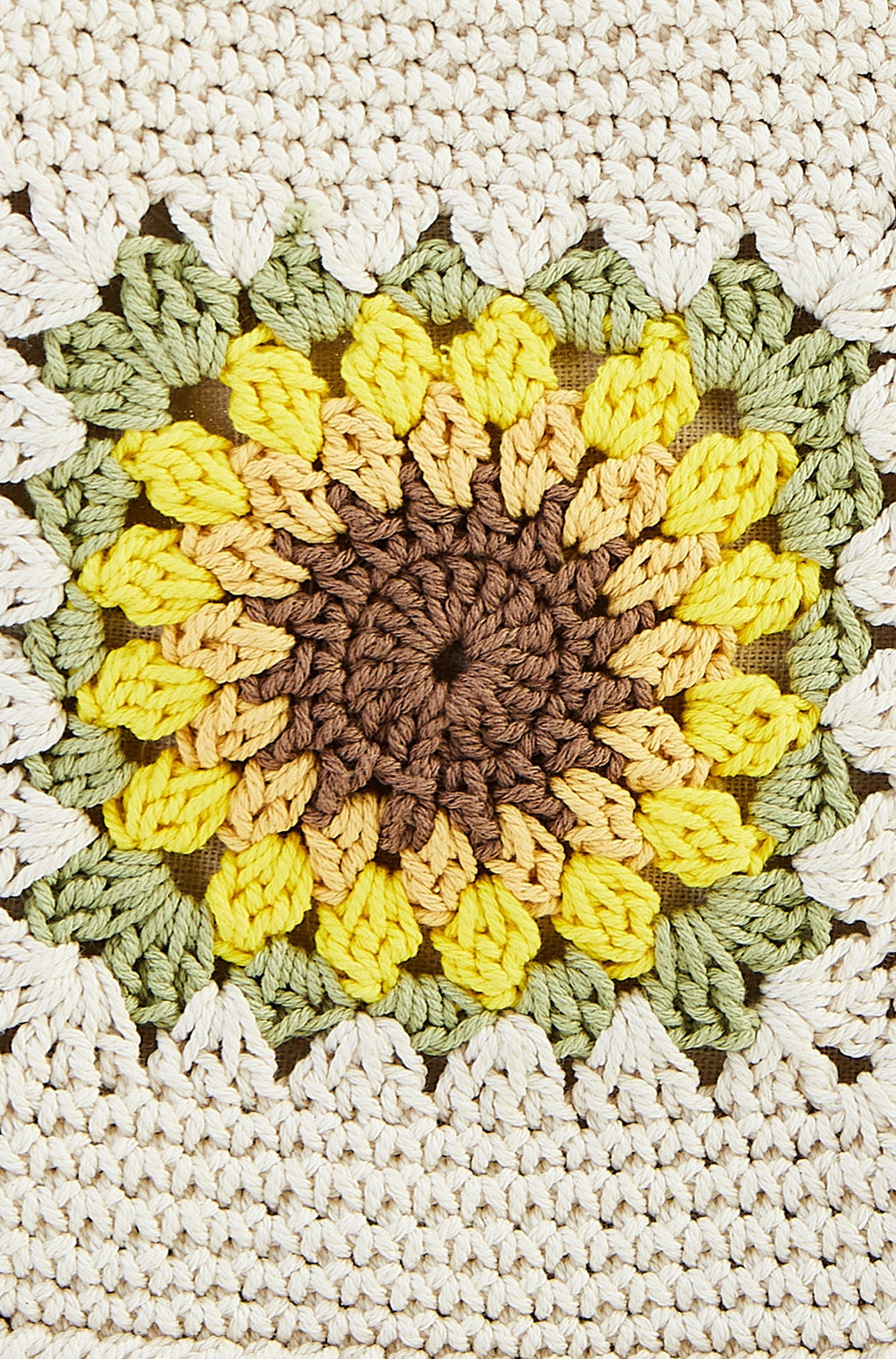 Yumi Handmade White Sunflower Crochet Bag