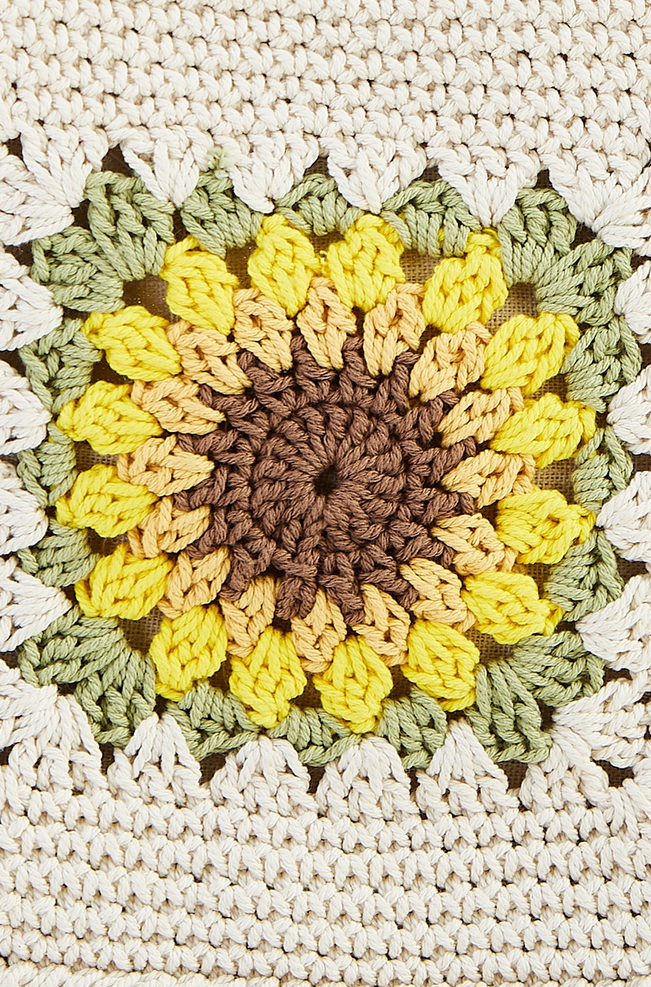 Yumi Handmade White Sunflower Crochet Bag