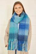 Yumi Blue Check Soft Scarf - QHA UK
