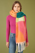 Yumi Multicolour Oversize Fluffy Scarf - QHA UK