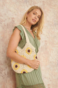 Yumi Handmade Crochet Flower Shoulder Bag - QHA UK