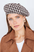 Yumi Black Leopard Print Baker Boy Hat - QHA UK
