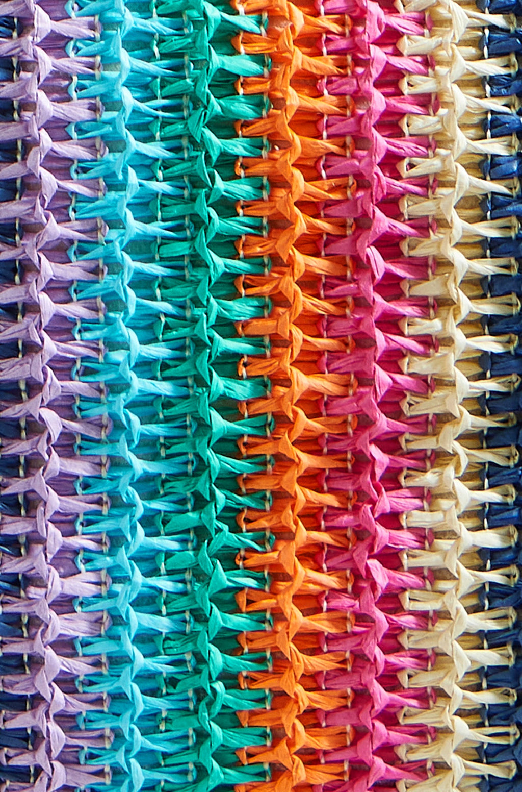 Yumi Multicolour Stripe Natural Shoulder Bag