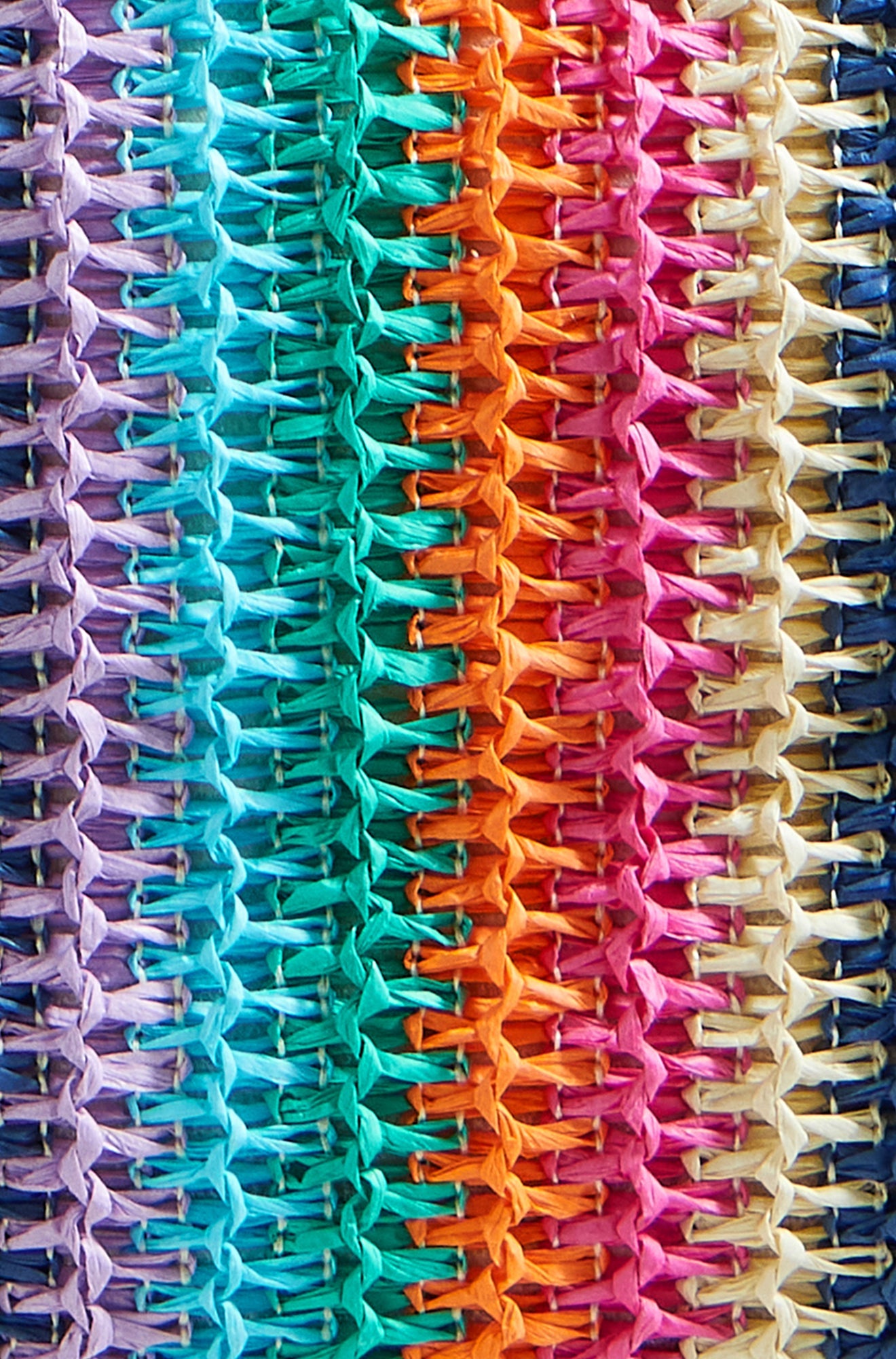 Yumi Multicolour Stripe Natural Shoulder Bag