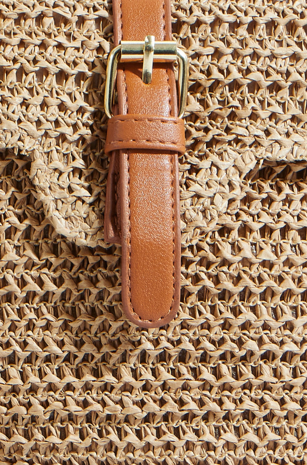 Yumi Brown Woven Rattan Handbag With Buckle - QHA UK