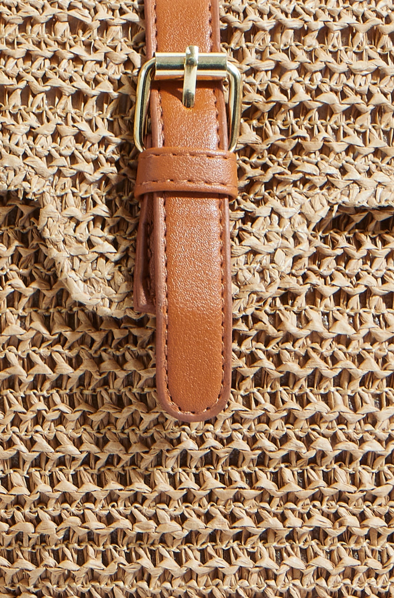 Yumi Brown Woven Rattan Handbag With Buckle - QHA UK