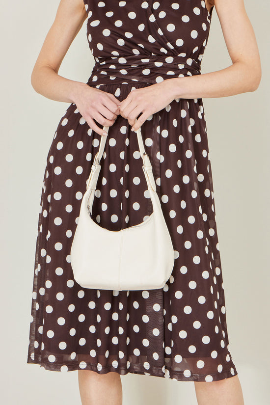 Yumi Ivory Shoulder Scoop Bag With Buckle - QHA UK
