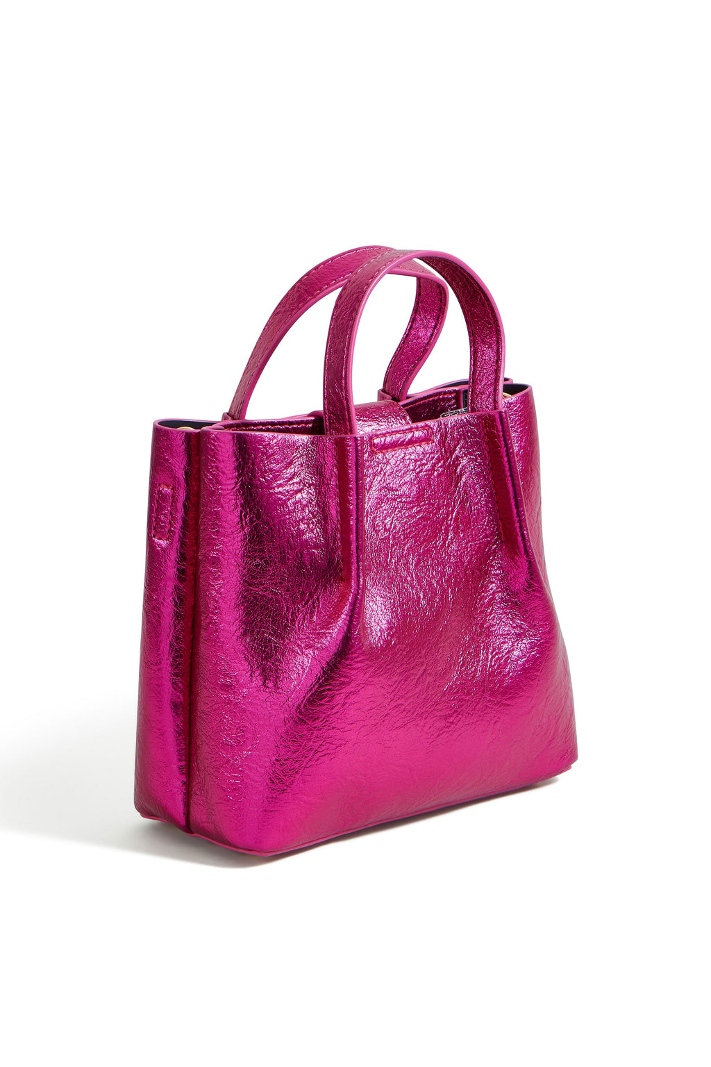 Yumi Pink Metallic Small Tote Bag