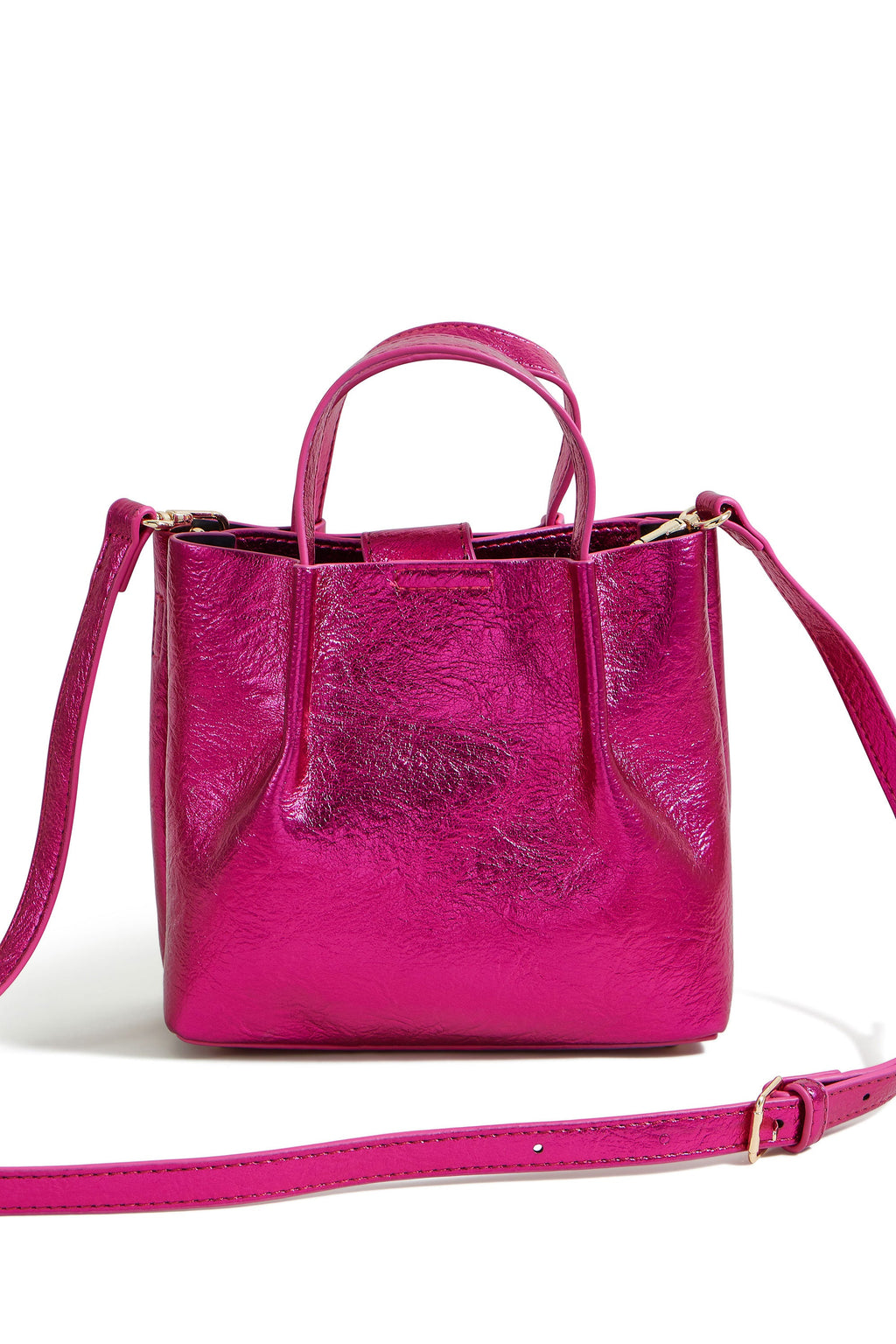 Yumi Pink Metallic Small Tote Bag