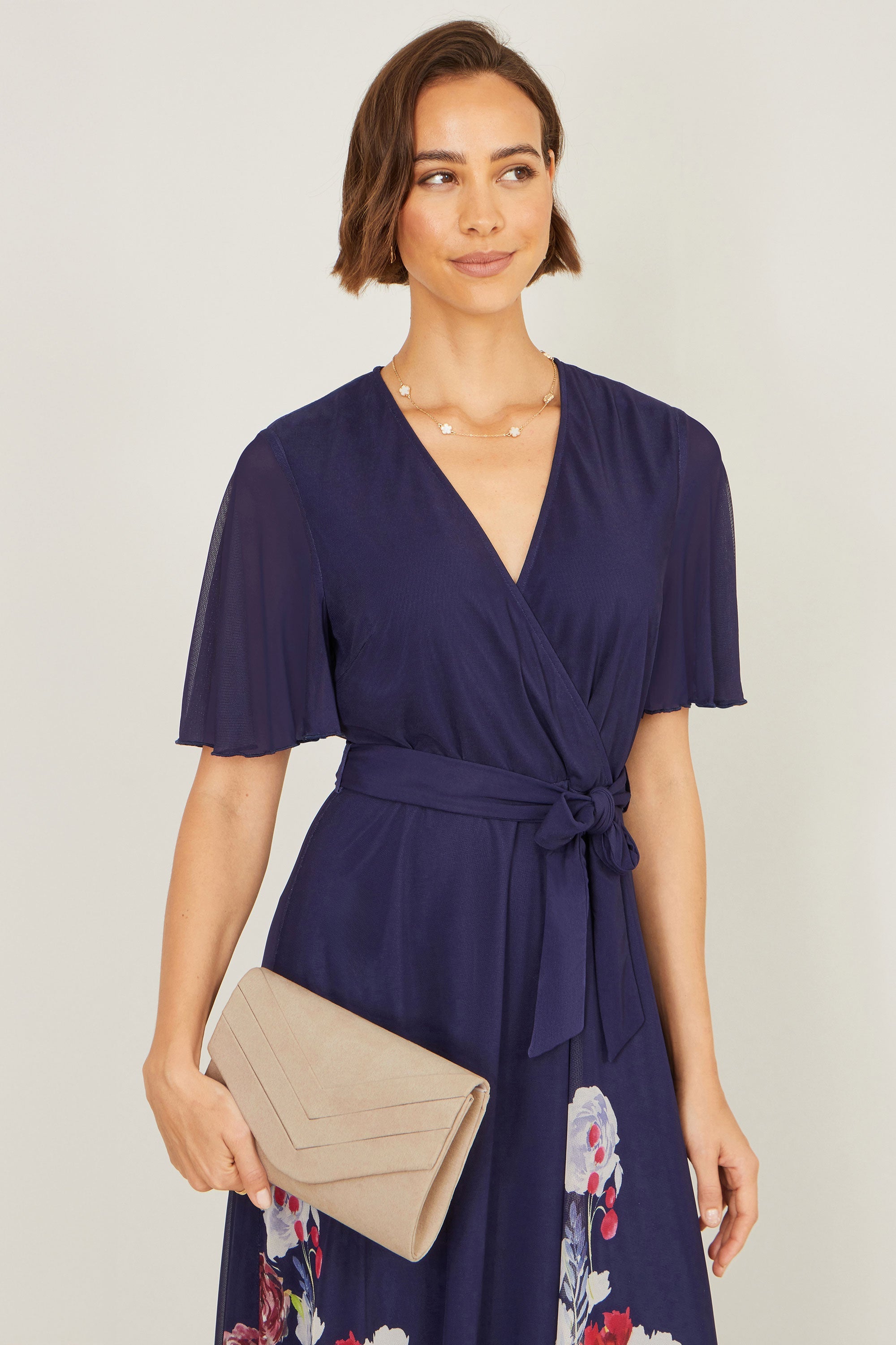 Yumi Ivory Shimmer Envelope Clutch Bag