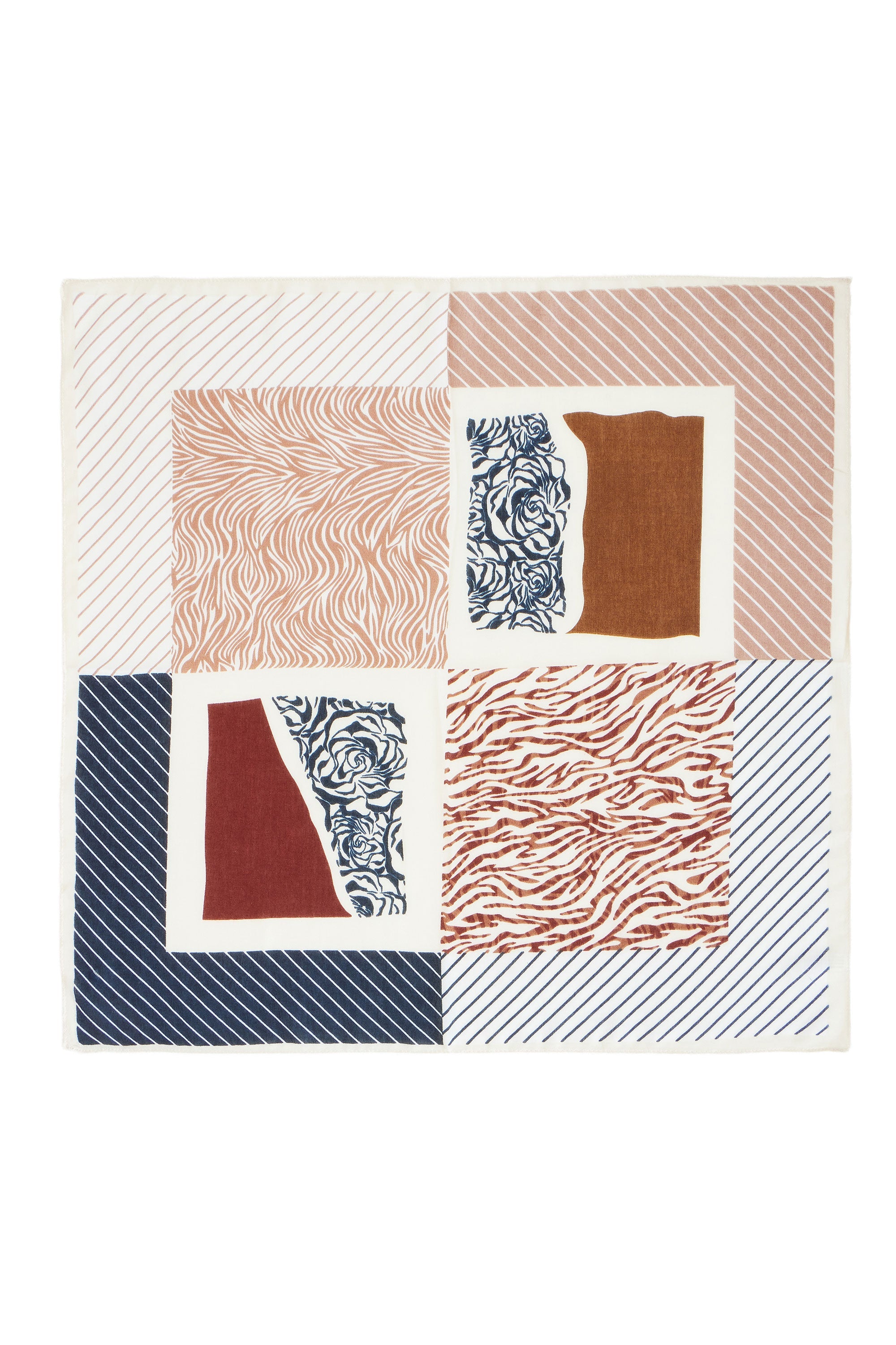 Yumi Multicolour Viscose Stripe Pattern Scarf