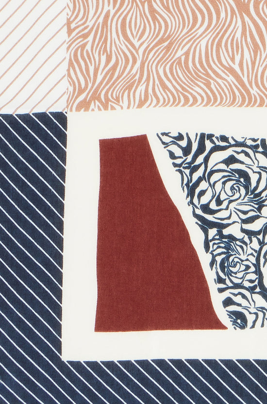 Yumi Multicolour Viscose Stripe Pattern Scarf - QHA UK