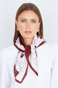 Yumi Brown Viscose Floral Scarf - QHA UK