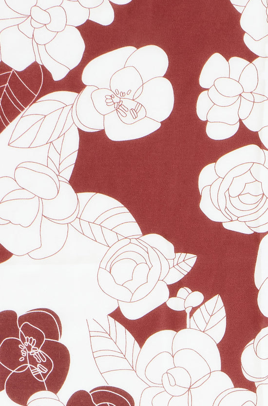 Yumi Brown Viscose Floral Scarf - QHA UK