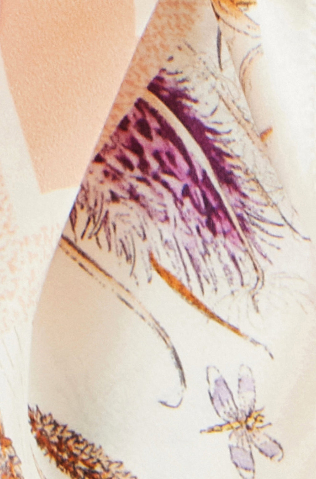 Yumi Ivory 100% Silk Delicate Floral Print Scarf