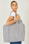 Yumi Black Gingham Quilted Shopper Bag - QHA UK