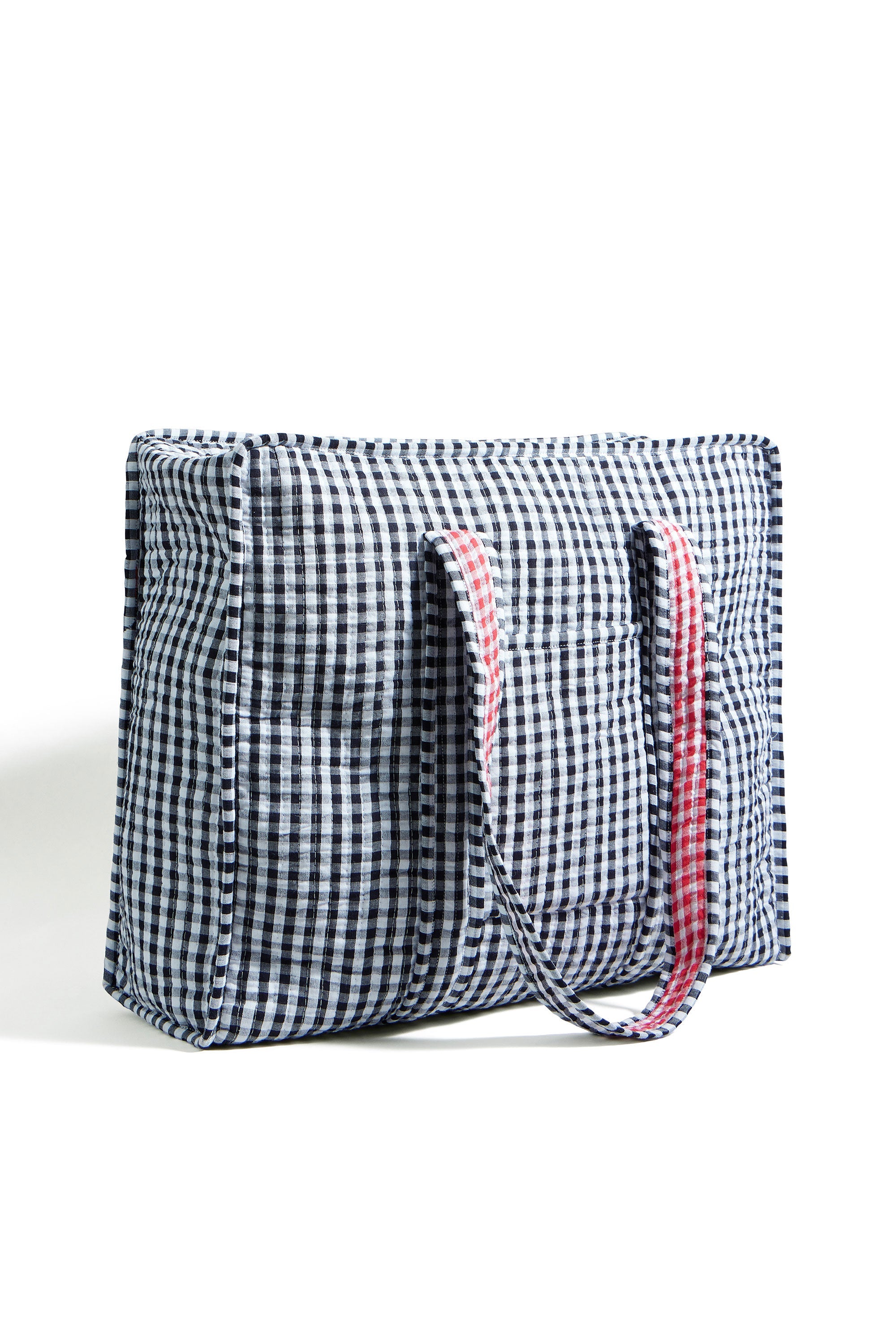 Yumi Black Gingham Quilted Shopper Bag - QHA UK