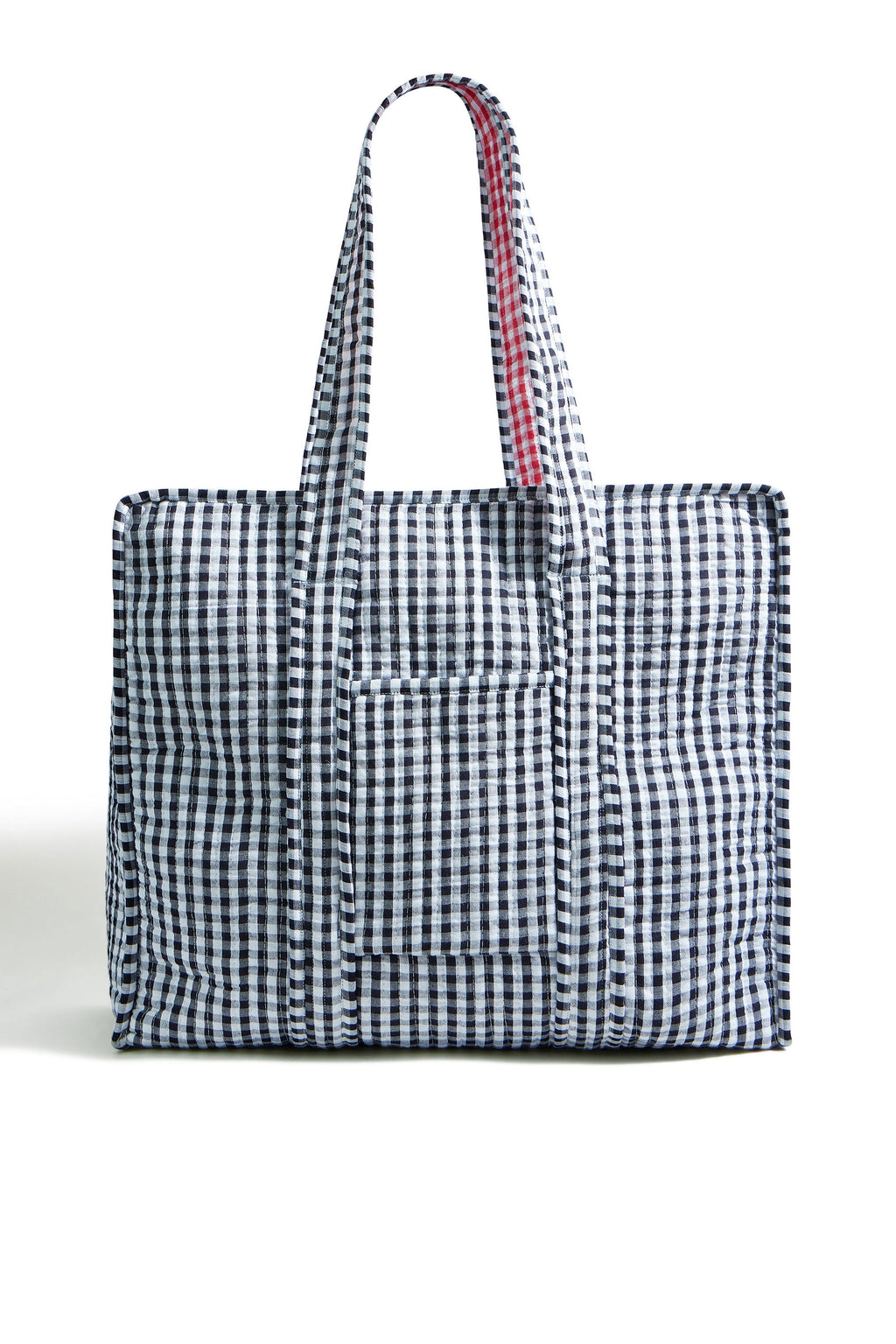 Yumi Black Gingham Quilted Shopper Bag - QHA UK