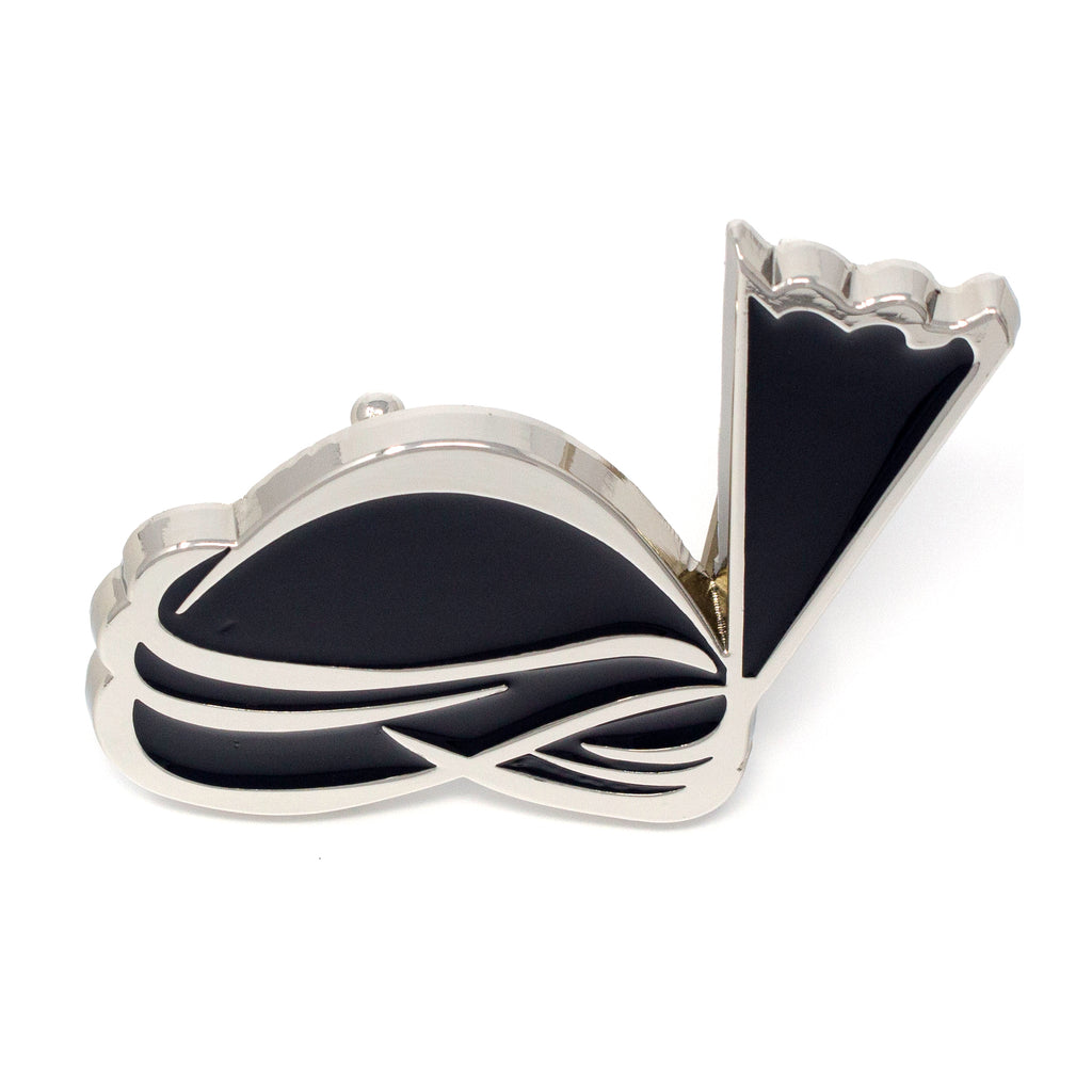 QHA Unisex Silver & Black Turban Design Belt Buckle, Fits 38mm Belts B02