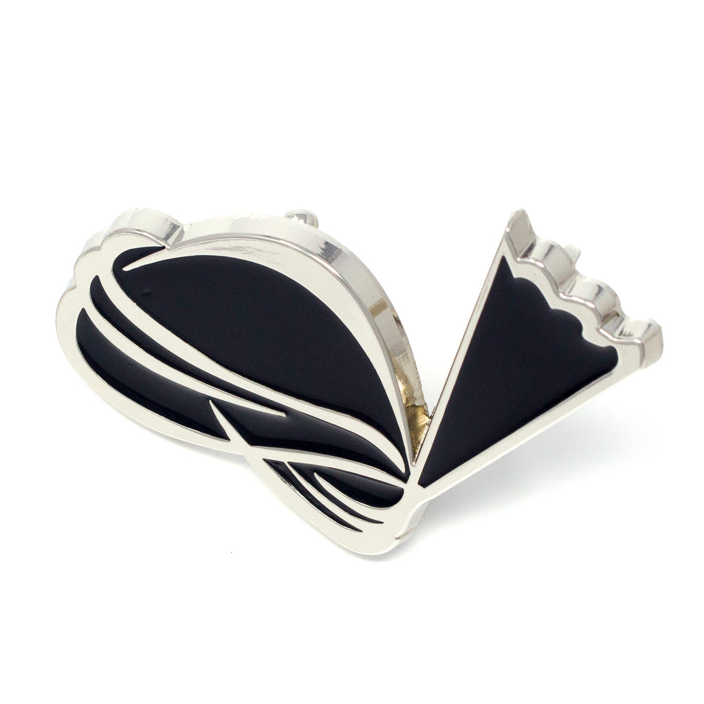 QHA Unisex Silver & Black Turban Design Belt Buckle, Fits 38mm Belts B02