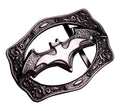 QHA Antique Silver Bat Symbol Belt Buckle with Ornate Scroll Frame Fits 38mm B04 - QHA UK