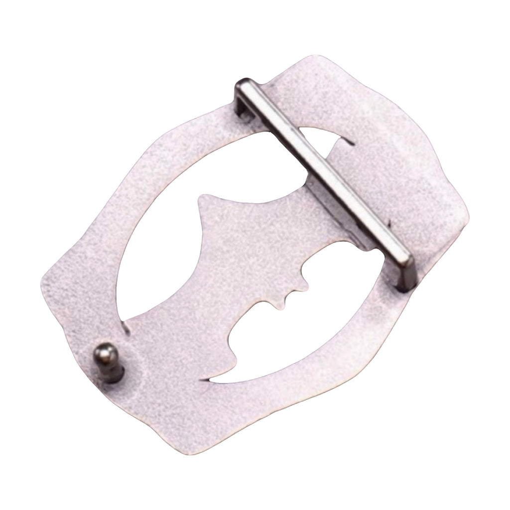 QHA Antique Silver Bat Symbol Belt Buckle with Ornate Scroll Frame Fits 38mm B04